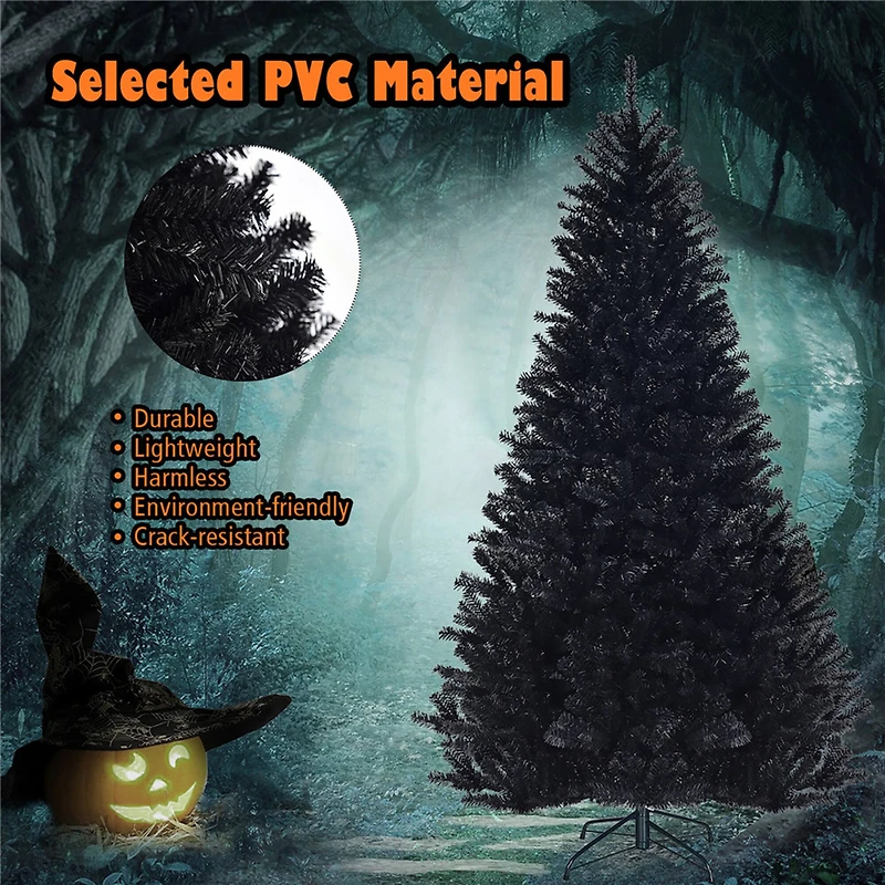 7.5ft. Unlit Black Artificial Christmas Tree