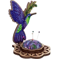 Wonderland Crafts Hummingbird Bead Embroidery on Wood Kit