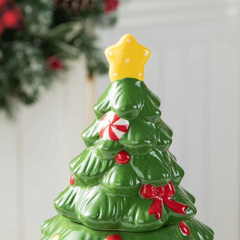 Glitzhome® Dolomite Christmas Tree Cookie Jar Set