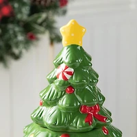 Glitzhome® Dolomite Christmas Tree Cookie Jar Set