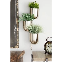 The Novogratz 25" Silver Metal Contemporary Wall Planter