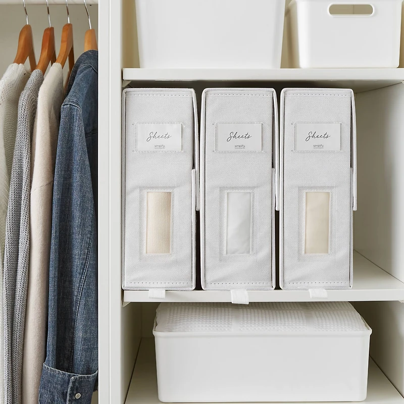Organize It All 15" White Foldable Linen Closet Organizer