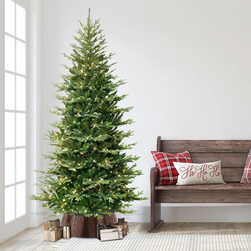 7.5ft. Pre-Lit Chatham Spruce Slim Artificial Christmas Tree, Clear Lights
