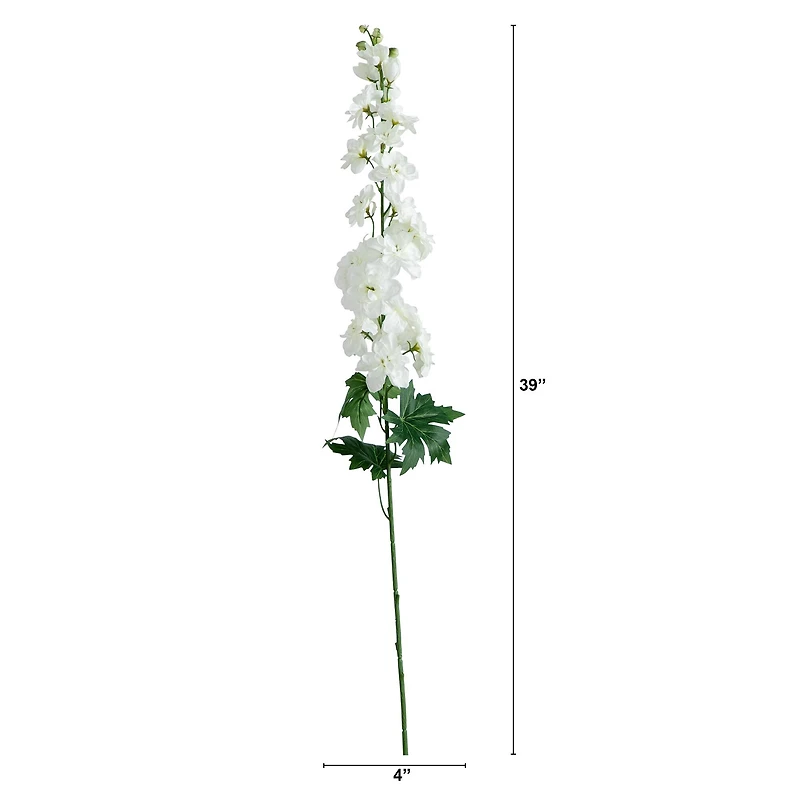 39" White Delphinium Flower Stems, 3ct.