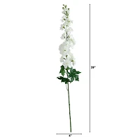 39" White Delphinium Flower Stems, 3ct.