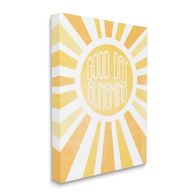 Stupell Industries Good Day Sunshine Greeting Bright Yellow Rays Canvas Wall Art