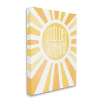 Stupell Industries Good Day Sunshine Greeting Bright Yellow Rays Canvas Wall Art
