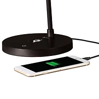 OttLite Wellness Series 17" Black Shine LED Desk Lamp with Wireless Charging