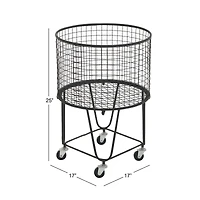CosmoLiving by Cosmopolitan 24" Black Industrial Metal Storage Cart
