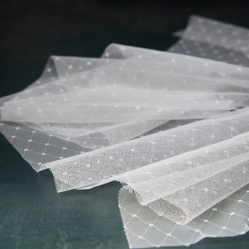 6" x 10yd. White Dot Lace Ribbon by Celebrate It™ Classic