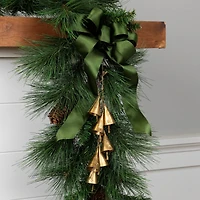 17" Hanging Cascade of Mini Iron Christmas Cone Bells