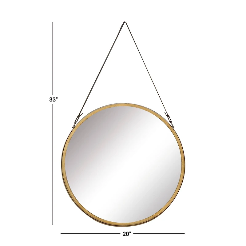 33" Gold Modern Metal Wall Mirror