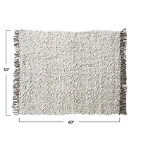 Hello Honey® 60" x 50" Natural & Gray Mélange Cozy Haven Wool Blend Shag Throw