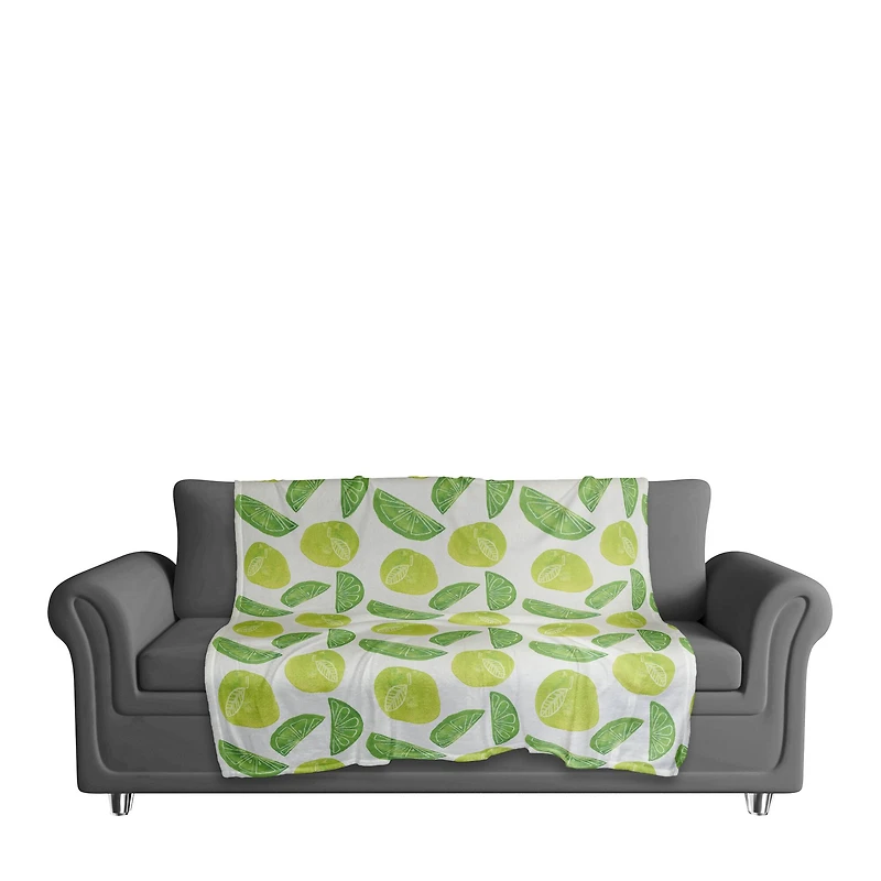 Lime Citrus Pattern 50" x 60" Coral Fleece Blanket