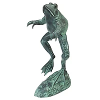 Design Toscano Giant Jumping, Spitting, Leaping Frog Bronze Garden Statue