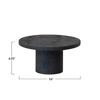 Hello Honey® 16" Black Oval Mango Wood Pedestal