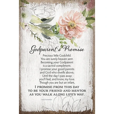 Godparent's Promise Inspirational Wood Plaque