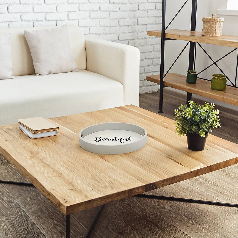 Elegant Designs™ 13.8" Round Beautiful Serving Tray with Handles