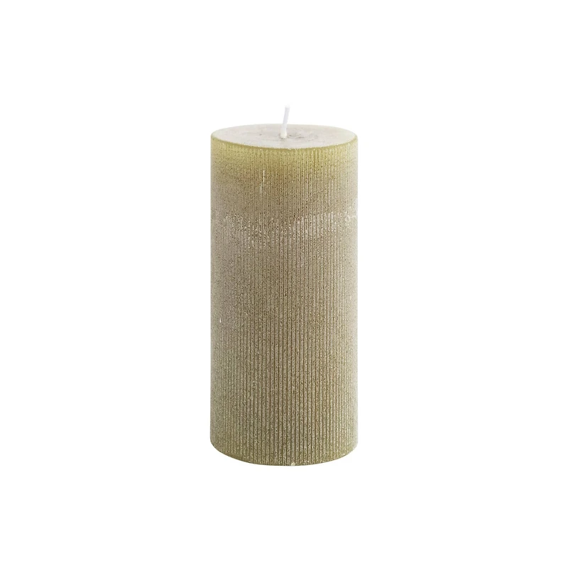 Hello Honey® 3" x 6" Olive Unscented Pleated Pillar Candle
