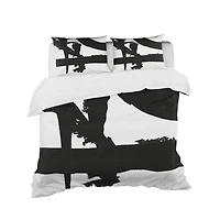 Designart 'Black & White Crossing Paths I' Geometric Bedding Set