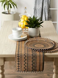DII® Mineral Aztec Print On Natural Jute Table Runner 14x72