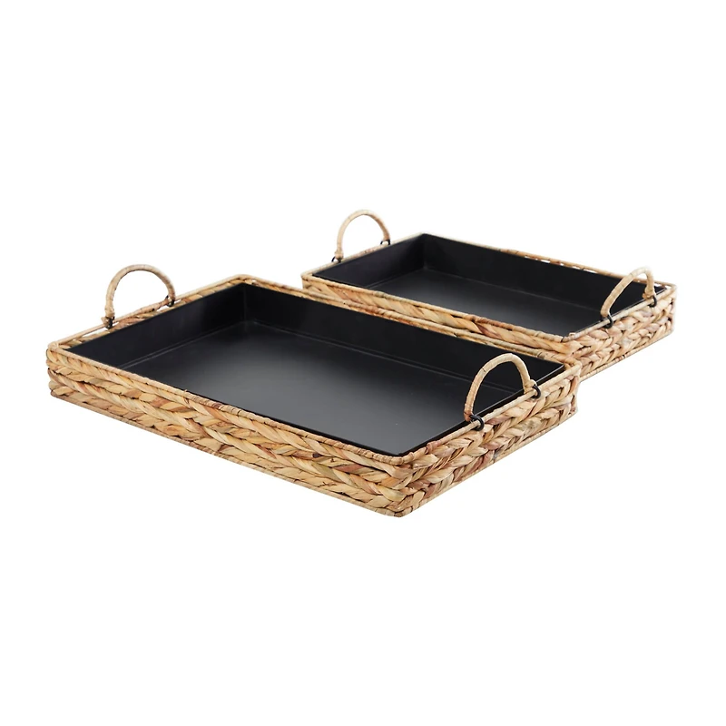 Handmade Bohemian Seagrass Nesting Tray Set