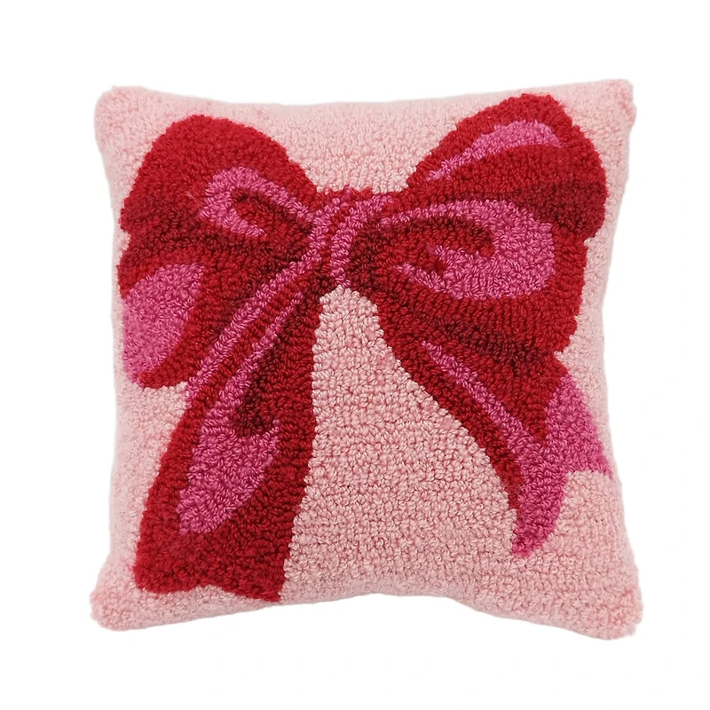 11.5" x 11.5" Pink & Red Bow Throw Pillow by Ashland®