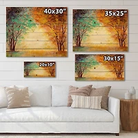 Designart - Alley Through The Park In Autumn Sunset