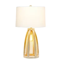 Lalia Home 29" Wooded Arch Table Lamp with White Fabric Shade