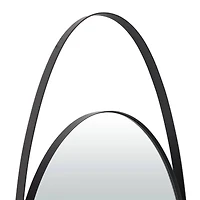 Black Contemporary Wall Mirror, 16" x 2" x 42"