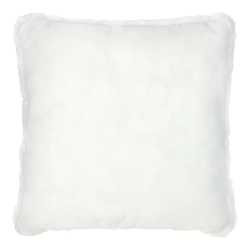 16" White Faux Fur Throw Pillow by Ashland®