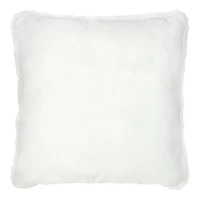 16" White Faux Fur Throw Pillow by Ashland®