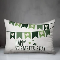 Happy St Pats Banner 14" x 20" Throw Pillow
