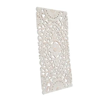 White Wood Traditional Wall Decor, 48" x 24"