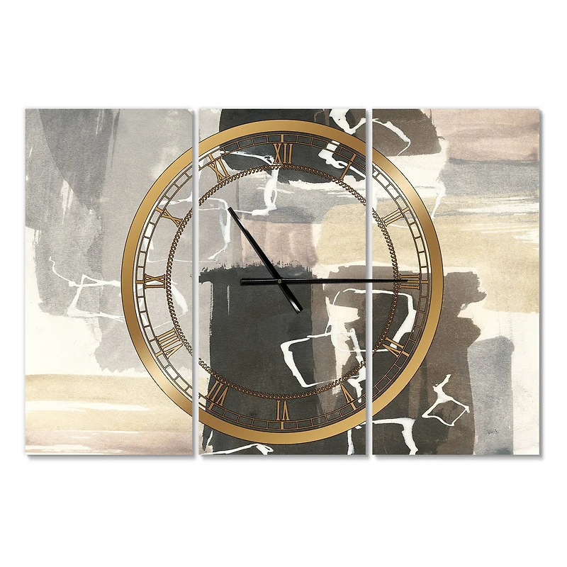 Designart 'Glam Dancing Shape I Modern Multipanel Wall Clock