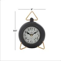 9" Black Metal Farmhouse Table Clock