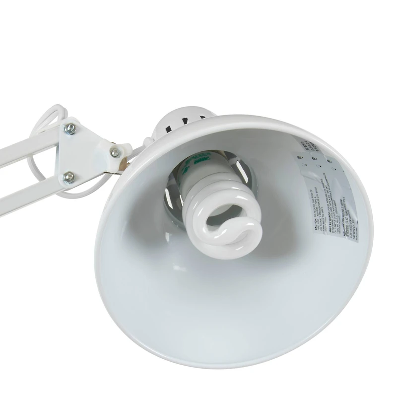 Studio Designs White Metal Swing Arm Clamp Lamp