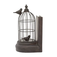 Black Metal Farmhouse Birdcage Bookends Set