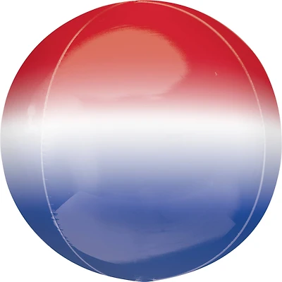 Obrz® 16" Red, White & Blue Ombre Foil Balloon