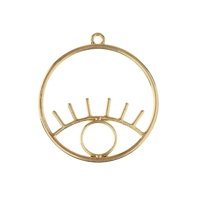 John Bead Beadwork Findings Gold Circle with Eye Pendant, 5ct.