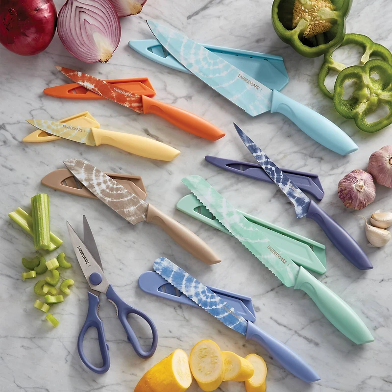 Farberware Tie-Dye Pattern Knife Set