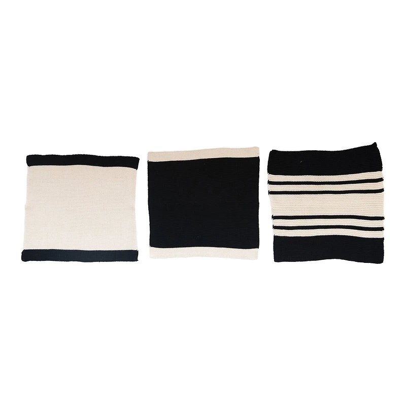 Hello Honey® Black & White Square Cotton Dishcloth Set