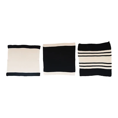 Hello Honey® Black & White Square Cotton Dishcloth Set