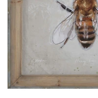 Hello Honey® Wood Framed Canvas Wall Art with Bee Images Set