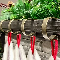 Original MantleClip® Weathered Antique Brass Stocking Holders, 4ct.