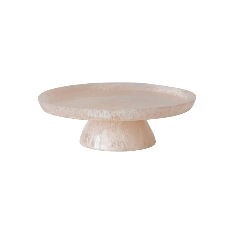 Hello Honey® 11" Blush Pink Matte Marbled Food Pedestal