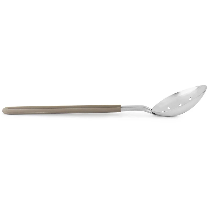 Martha Stewart Everyday Taupe Stainless Steel Slotted Spoon Kitchen Utensil