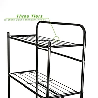 Mind Reader Black 3-Tier Over the Toilet Rack