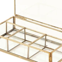 Rectangular Metal & Glass Jewelry Box