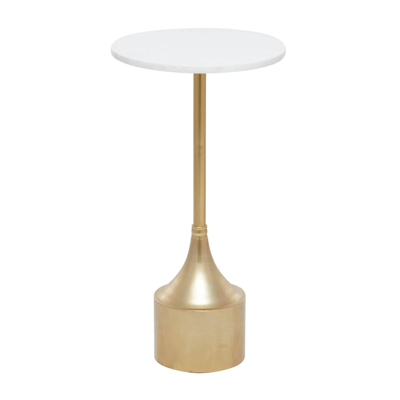 25" Gold Iron Contemporary Accent Table